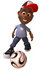 #48869 Royalty-Free (RF) Illustration Of A 3d Black Boy Playing Soccer - Version 1 by Julos