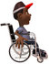 #48879 Royalty-Free (RF) Illustration of a 3d Black Boy In A Wheelchair by Julos