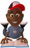#48880 Royalty-Free (RF) Illustration Of A 3d Black Boy Reading A Book On His Belly - Version 1 by Julos