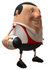 #49865 Royalty-Free (RF) Illustration Of A 3d Chubby Rugby Mascot Facing Right And Holding A Ball by Julos