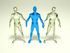 #49920 Royalty-Free (RF) Illustration Of A Group Of Blue And Clear 3d Crystal Men Characters - Version 2 by Julos