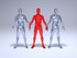 #49922 Royalty-Free (RF) Illustration Of A Group Of Red And Clear 3d Crystal Men Characters - Version 1 by Julos