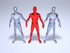 #49924 Royalty-Free (RF) Illustration Of A Group Of Red And Clear 3d Crystal Men Characters - Version 3 by Julos