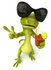 #50034 Royalty-Free (RF) Illustration Of A 3d Green Gecko Mascot Wearing Shades And Sipping Juice by Julos