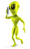 #50889 Royalty-Free (RF) Illustration Of A 3d Green Alien Mascot Using A Cell Phone by Julos