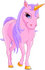 #56140 Clip Art Of A Pink Unicorn With Golden Hooves And Horn And Sparkly Purple Hair by pushkin