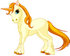 #56141 Royalty-Free (RF) Clip Art Of A Beige Unicorn With Golden Hooves, Hair And Horn by pushkin