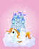 #56143 Clip Art Of A Cute White Unicorn Resting On A Cloud In Front Of A Blue Castle by pushkin