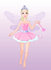 #56154 Clip Art Of A Pretty Fairy Princess Flying With A Magic Wand, On A Gradient Purple Background by pushkin