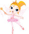 #56157 Royalty-Free (RF) Clip Art Of A Pretty Blond Ballerina Fairy Girl Using A Magic Wand by pushkin