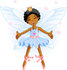 #56180 Clip Art Of A Happy Dancing African American Ballerina Fairy Princess In Blue by pushkin