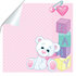 #56207 Royalty-Free (RF) Clip Art Of A White Teddy Bear Leaning Against Baby Blocks On A Peeling Pink Background by pushkin