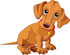 #56242 Royalty-Free (RF) Clip Art Of A Beige Weiner Dog Puppy Sitting by pushkin
