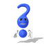 #61019 Royalty-Free (RF) Illustration Of A 3d Blue Question Mark Character - Pose 8 by Julos