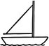 #61941 Clipart Of A Sailboat In Black And White - Royalty Free Vector Illustration by JVPD