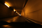 Driving on a Road Through an Underground Tunnel