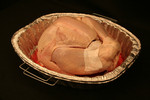 Raw Uncooked Turkey in a Cooking Pan