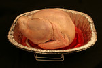 Thawed and Fresh Thanksgiving Turkey in a Pan