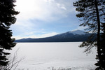 Diamond Lake and Mt Bailey in Winter, Oregon