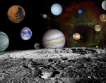 Stock Photo of the Planets of the Solar System With Craters of the Moon