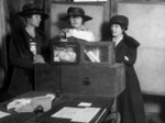 Photo of Three Suffragists Casting Votes in New York City