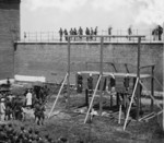 Hanging Hooded Bodies of the Four Conspirators of the Lincoln Assassination