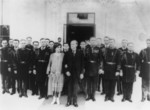 President and Mrs. Calvin Coolidge With Their Naval and Military