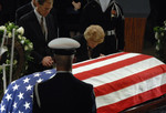 Betty Ford Over Casket of Gerald Ford