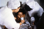 Cholera Patient is Drinking Oral Rehydration Solution (Ors) in order to Counteract his Cholera-Induced Dehydration
