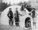 Inuit Eskimos With Igloo
