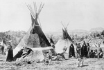 Shoshoni Indians With Tepees