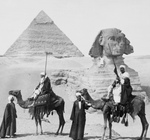 Camels in Front of the Great Sphinx and Second Pyramid