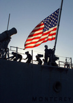 Raising the American Flag on a Missile Cruiser
