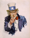 Stock Illustration of Uncle Sam Wearing The Starred Hat And Pointing His Finger