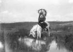 Cheyenne Native on a White Horse