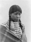 Cheyenne Native Woman Wearing Braids