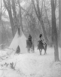 Apsaroke Camp in Winter, People on Horses