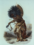 Hidatsa Indian Warrior Performing a Dog Dance