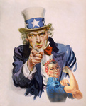 Uncle Sam and Rosie the Riveter