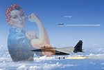 Rosie The Riveter and F-15 Eagles Firing AIM-7 Sparrow Missiles