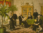 President Garfield and Family in a Library
