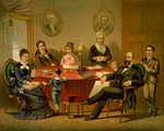 President James A Garfield and Family at a Table