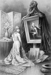 Woman Looking at Painting of Ulysses S Grant