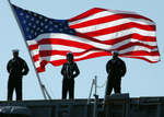 Picture of Sailors With American Flag