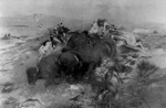 Indians Killing Buffalo