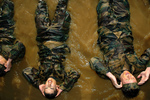 Soldiers Doing Bicycle Kicks in Water