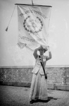 Susan B Anthony With a Votes For Women Flag