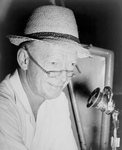 Red Barber at Microphone