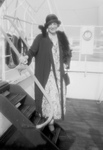 Ethel Barrymore Posing on Ship Stairs