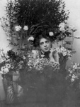 Ethel Barrymore Posing With Flowers